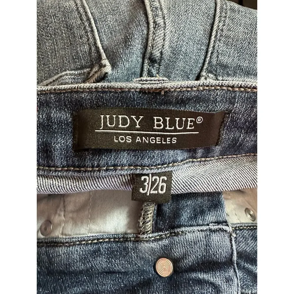 Judy Blue Slim Boot Denim Jeans 3 or 26 Stretch Slit Legs